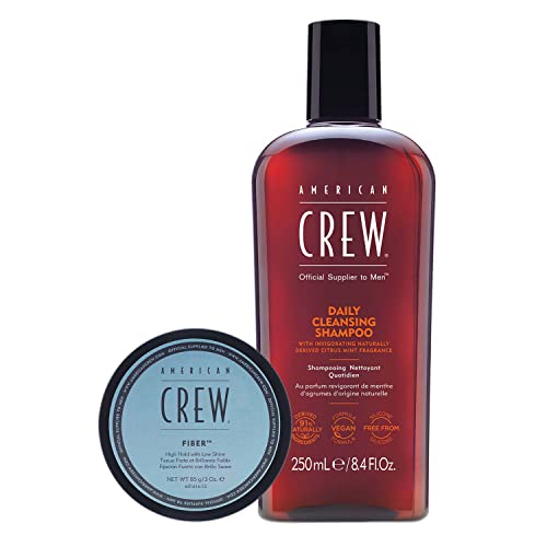 0738678003091 - FATHERS DAY GIFT SET BY AMERICAN CREW, FIBER DUO INCLUDES HAIR FIBER AND DAILY CLEANSING MENS SHAMPOO WITH SHAVE GEL SAMPLE