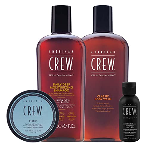 0738678003114 - FATHERS DAY GIFT SET BY AMERICAN CREW, TRAVEL KIT INCLUDES HAIR FORMING CREAM, MENS SHAMPOO, BODY WASH AND PRECISION SHAVE GEL