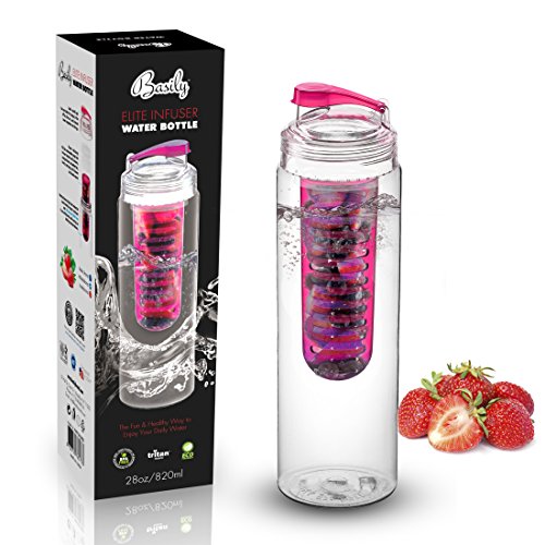 0738759765733 - BASILY ELITE INFUSER WATER BOTTLE - 28 OUNCE - MADE WITH COMMERCIAL GRADE TRITAN