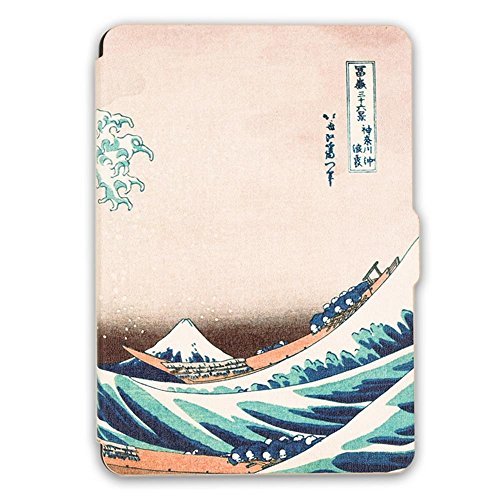 0738770054540 - KANDOUREN KINDLE PAPERWHITE CASE - GREAT WAVE ART SKIN,LIGHT SLIM LEATHER COVER WITH AUTOWAKE(FIT 6 INCH 6TH GENERATION AMAZON KINDLE PAPERWHITE 2013 2015),WHITE COLOR BOOK