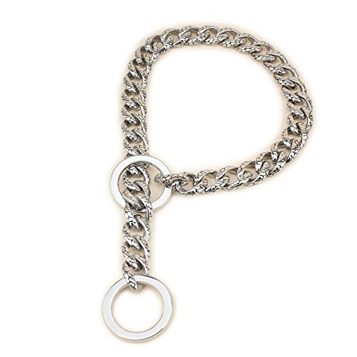 0738770687748 - 14MM WIDTH SOLID 316L STAINLESS STEEL LUXURY DOG CHAINS COLLARS 5A019DC 12~30 (18 INCHES RECOMMEND DOG`S NECK: 14 INCHES)