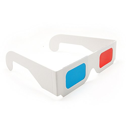 0738770886943 - GENERIC 24 PAIRS OF RED/CYAN CARDBOARD 3D GLASSES - WHITE FRAME