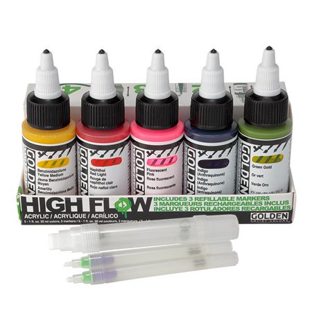 0738797095595 - GOLDEN HIGH FLOW ACRYLIC INK AND MARKER SET