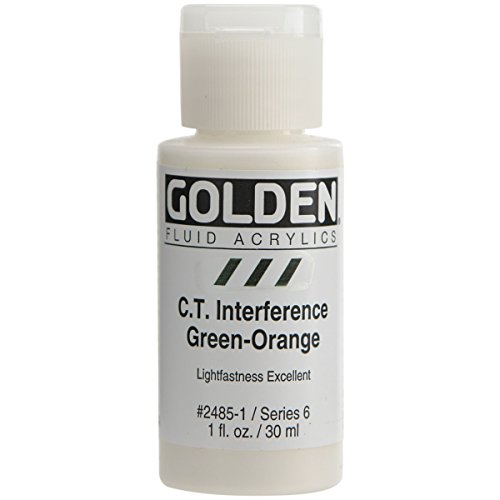 0738797248519 - GOLDEN FLUID INTERFERENCE ACRYLICS - C.T. INTERFERENCE GREEN-ORANGE - 1 OZ BOTTLE