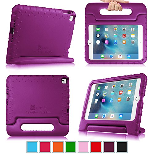 0738878663590 - FINTIE IPAD MINI 4 CASE - KIDDIE SERIES LIGHT WEIGHT SHOCK PROOF CONVERTIBLE HANDLE STAND COVER KIDS FRIENDLY FOR APPLE IPAD MINI 4 (2015 RELEASE), PURPLE