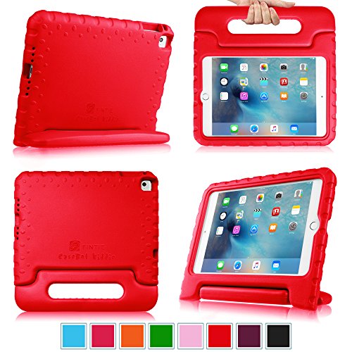 0738878663606 - FINTIE IPAD MINI 4 CASE - KIDDIE SERIES LIGHT WEIGHT SHOCK PROOF CONVERTIBLE HANDLE STAND COVER KIDS FRIENDLY FOR APPLE IPAD MINI 4 (2015 RELEASE), RED