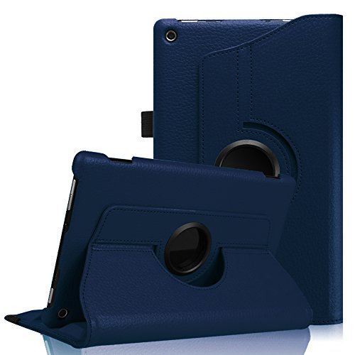 0738878696376 - FINTIE ROTATING CASE FOR FIRE HD 8 (2015 MODEL 5TH GEN ONLY) - PREMIUM PU LEATHER 360 DEGREE ROTATING COVER SWIVEL STAND DUAL AUTO ON/OFF FOR AMAZON FIRE HD 8 TABLET (NOT FIT FIRE HD 8 2016), NAVY