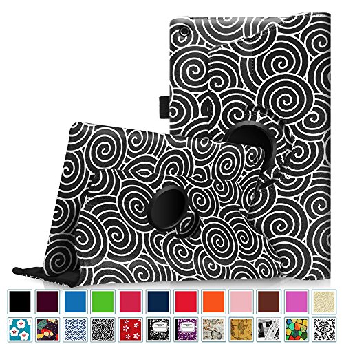 0738878696505 - FINTIE ROTATING CASE FOR FIRE HD 8 - PREMIUM PU LEATHER 360 DEGREE ROTATING COVER SWIVEL STAND DUAL AUTO SLEEP/WAKE FOR AMAZON FIRE HD 8 TABLET (8 HD DISPLAY 5TH GEN 2015 RELEASE), LAZY BULL'S EYE