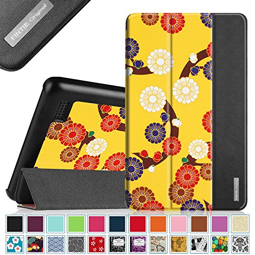 0738878697090 - FINTIE FIRE 7 2015 SLIM SHELL CASE - ULTRA SLIM LIGHTWEIGHT STANDING COVER FOR AMAZON FIRE 7 TABLET (WILL ONLY FIT FIRE 7 DISPLAY 5TH GENERATION - 2015 RELEASE), MESMERIZING FLORAL YELLOW