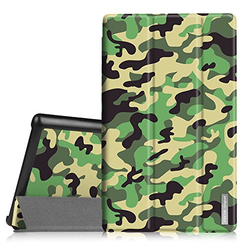 0738878697328 - FINTIE SMARTSHELL CASE FOR FIRE HD 8 (2015 MODEL 5TH GEN ONLY) - ULTRA SLIM LIGHTWEIGHT STANDING COVER WITH AUTO WAKE / SLEEP FOR AMAZON FIRE 8 HD DISPLAY TABLET (NOT FIT FIRE HD 8 2016), CAMO GREEN