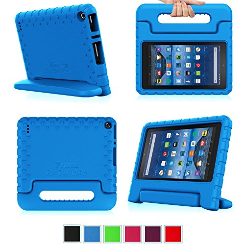 0738878698493 - FINTIE FIRE 7 2015 CASE - KIDDIE SERIES LIGHT WEIGHT SHOCK PROOF CONVERTIBLE HANDLE STAND COVER KIDS FRIENDLY FOR AMAZON FIRE 7 TABLET (FIRE 7 DISPLAY 5TH GENERATION - 2015 RELEASE), BLUE