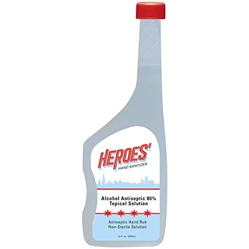 0073905210072 - HEROES’ HAND SANITIZER - ALCOHOL ANTISEPTIC HAND RUB - 80% ALCOHOL - TOPICAL SOLUTION - NON-STERILE SOLUTION - MADE IN THE U.S.A. - CHERRY SCENT, 12 FL. OZ.