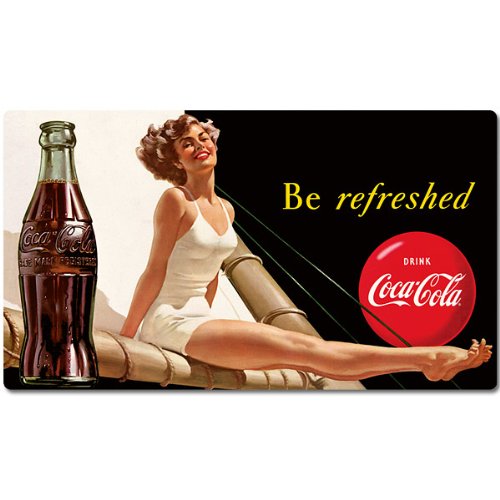 0739149020524 - DRINK COCA COLA COKE BE REFRESHED BEAUTY TIN SIGN 10 X 17IN
