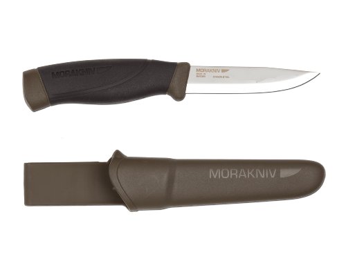 7391846016199 - MORAKNIV COMPANION HEAVY DUTY KNIFE WITH SANDVIK CARBON STEEL BLADE, MILITARY GREEN, 0.125/4.1-INCH
