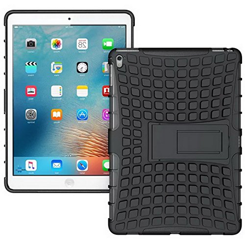 0739340499037 - IPAD PRO 9.7 CASE , ZYSTERT RUGGED HYBRID DUAL LAYER ARMOR DEFENDER SHOCKPROOF PROTECTIVE COVER CASE FOR APPLE IPAD PRO 9.7 INCH 2016 RELEASE TABLET ( BLACK )