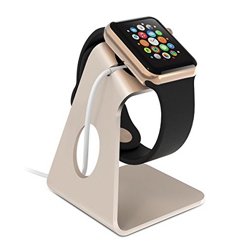 0739340499563 - APPLE WATCH STAND, ZYSTERT APPLE WATCH DOCK CHARGING STAND ALUMINUM PLATFORM / HOLDER / CRADLE 38MM AND 42MM SPORT / EDITION - 2016 ( GOLD )