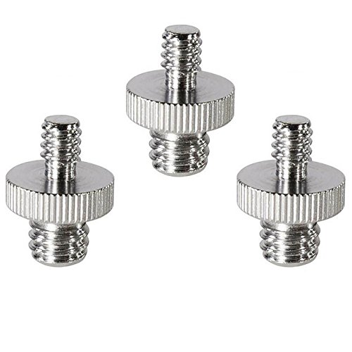 0739340504557 - ZYSTERT FOTO&TECH 3 PIECES 1/4 MALE TO 3/8 MALE THREADED SCREW CONVERTER ADAPTER FOR CAMERA CAGE/SHOULDER RIG/TRIPOD/SOCKET STUDIO/LIGHTING EQUIPMENT/LED PANEL