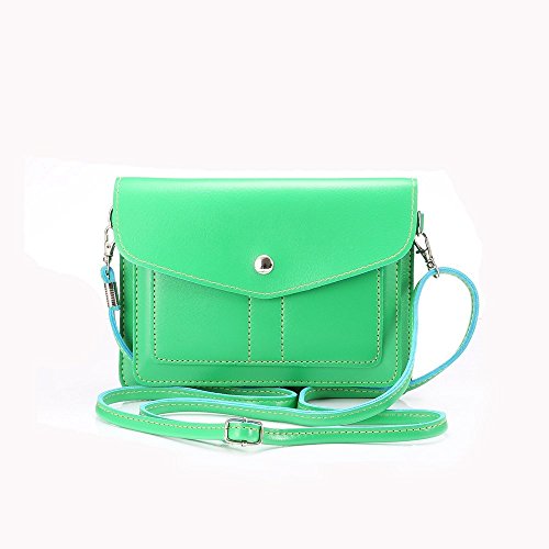 0739450673600 - FASHION SOFT PU LEATHER CELL PHONE BAG PURSE CASE WITH SHOULDER STRAP & METEL BUCKLE CROSS BODY WALLET POUCH FOR IPHONE6S/6S PLUS/6S/6PLUS/5S/4S AND OTHER MOBILES,GREEN