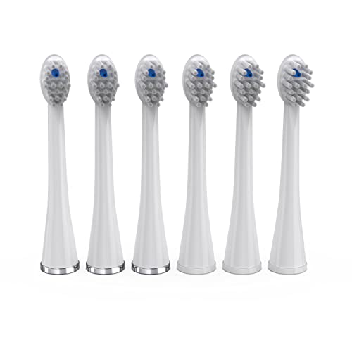 0073950301497 - WATERPIK COMPACT SIZE REPLACEMENT BRUSH HEADS WITH COVERS FOR SONIC-FUSION FLOSSING TOOTHBRUSH SFRB-2EW, 6 COUNT WHITE