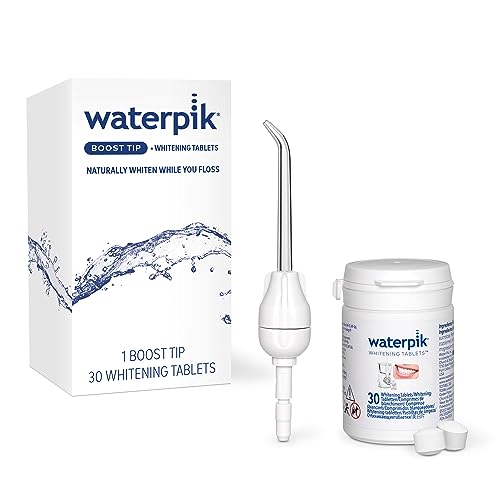 0073950319423 - WATERPIK BOOST WATER FLOSSER TIP WITH 30 WHITENING TABLETS, WHITEN TEETH AND REMOVE STAINS GENTLY