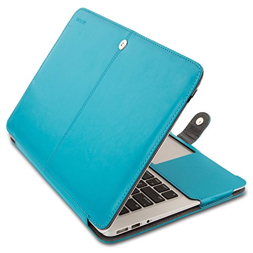 0739615763498 - MACBOOK AIR 13 INCH CASE, MOSISO BLUE PREMIUM QUALITY PU LEATHER BOOK COVER CLIP ON FOLIO FLIP CASE SLEEVE WITH STAND FUNCTION FOR MACBOOK AIR 13.3 (A1466 & A1369), BLUE