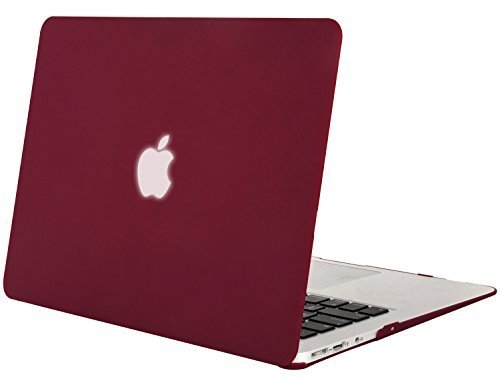 0739615772360 - MOSISO MACBOOK AIR 13 CASE, SOFT-TOUCH PLASTIC SEE THROUGH HARD SHELL SNAP ON CASE COVER FOR MACBOOK AIR 13.3 (A1466 & A1369) WINE RED