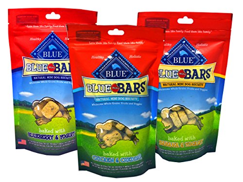0739615819508 - BLUE BUFFALO WILDERNESS BLUE MINI BARS DOG TREATS VARIETY PACK - 3 FLAVORS (BLUEBERRY & YOGURT, CHICKEN & CHEDDAR, AND BANANA & YOGURT) - 3 POUCHES (8 OUNCES EACH)