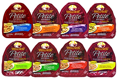 0739615819669 - WELLNESS PETITE ENTREES NATURAL GRAIN FREE WET DOG FOOD VARIETY PACK - 8 DIFFERE