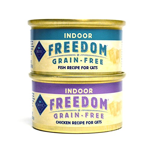 0739615820597 - BLUE BUFFALO FREEDOM GRAIN FREE INDOOR CAT FOOD VARIETY PACK BOX - 2 FLAVORS (CHICKEN RECIPE & FISH RECIPE) - 3 OUNCES EACH (12 TOTAL CANS - 6 OF EACH FLAVOR)