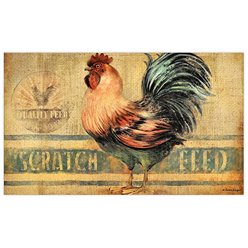 0739744152613 - LANG 3200012 PERFECT TIMING DECORATIVE FLOOR MATS BY SUSAN WINGET, FARMHOUSE ROOSTER