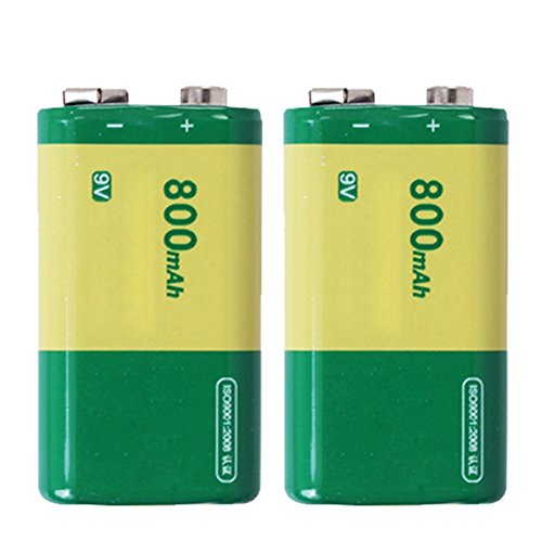 0739810288222 - IORMAN 2-PACK 9V RECHARGEABLE BATTERY 800MAH LITHIUM LOW SELF-DISCHARGEABLE FOR TOYS
