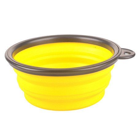 0739862462014 - SILICONE DOG BOWL,PET DOG BOWL SILICONE PAD FEEDING CANDY COLOR DOG BOWL TRAVEL PORTABLE FOLDABLE PUPPY FOOD CONTAINER FEEDER DISH COMEDOURO ,STAINLESS STEEL DOG BOWL(YELLOW)