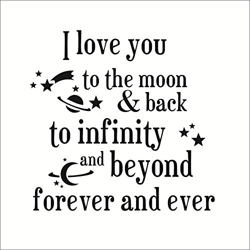 0739880209523 - I LOVE YOU TO THE MOON AND BACK-WALL SAYINGS VINYL ART DECAL STICKER HOME DECAL