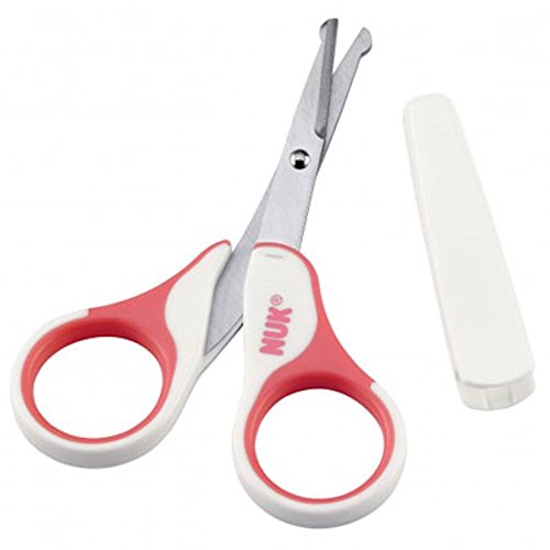 0740030298649 - NUK BABY NAIL SCISSORS SAFE WITH COVER ROUND ENDS PINK EXCELLENT GIFT (9111-2)