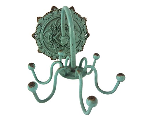 0740030931799 - PEWTER WALL HOOK JEWELRY HOLDER,BLUE
