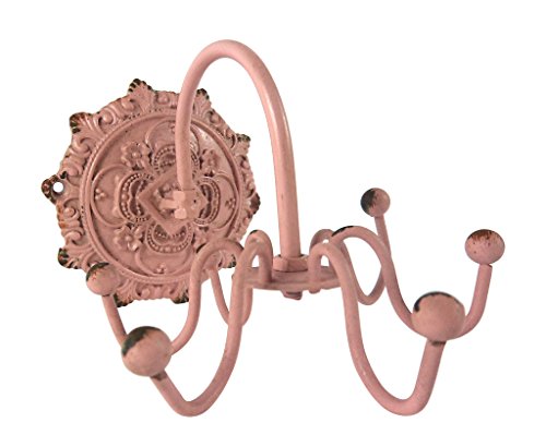 0740030931805 - PEWTER WALL HOOK JEWELRY HOLDER,PINK