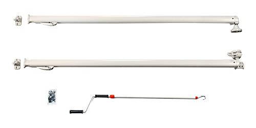 0740544699338 - CAREFREE 811501WHT PIONEER LITE WHITE WITH MATCHING WHITE CASTING UNIVERSAL MANUAL CRANK-OUT RV AWNING ARMS SET (68-81 FLOORLINE TO AWNING RAIL)