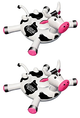 0740601761053 - 2 SWIMLINE LOL 90268 SWIMMING POOL KIDS GIANT RIDEABLE COW INFLATABLE FLOAT TOYS