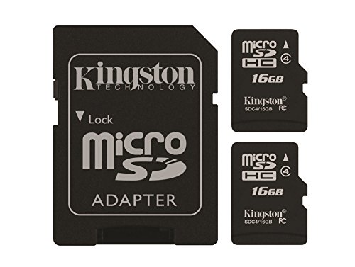0740617254389 - KINGSTON DIGITAL 16GB MICRO SD FLASH CARD, PACK OF 2, ONE ADAPTER WITH JCASE (SDC4/16GB-2P1AET)