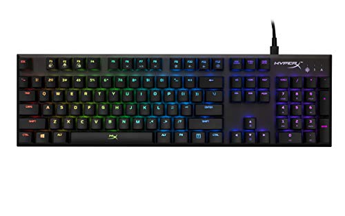 0740617278668 - HYPERX - ALLOY FPS RGB MECHANICAL GAMING WIRED KAILH SPEED SILVER SWITCH KEYBOARD WITH RGB BACK LIGHTING - BLACK