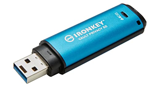 0740617329162 - KINGSTON IRONKEY VAULT PRIVACY 50 64GB ENCRYPTED USB | FIPS 197 | AES-256BIT | BADUSB ATTACK PROTECTION | MULTI-PASSWORD OPTIONS | IKVP50/64GB