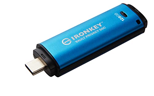 0740617330205 - KINGSTON IRONKEY VAULT PRIVACY 50 USB-C 64GB FLASH DRIVE | FIPS 197 CERTIFIED | XTS-AES 256-BIT | BADUSB AND BRUTE FORCE PROTECTION | MULT-PASSWORD OPTION | IKVP50C/64GB