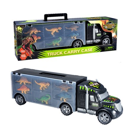 0740642346417 - TRANSPORT CAR CARRIER TRUCK WITH DINOSAURS INSIDE