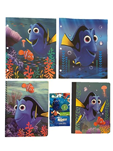 0740647647649 - FINDING DORY SCHOOL SUPPLIES BUNDLE WITH FOLDERS, NOTEBOOKS, AND ERASERS