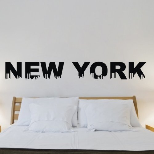0740737824790 - OLIVIA DIY IMAGE DESIGN VINYL REMOVABLE WALL DECAL NEW YORK CITY SKYLINE GRAPHIC