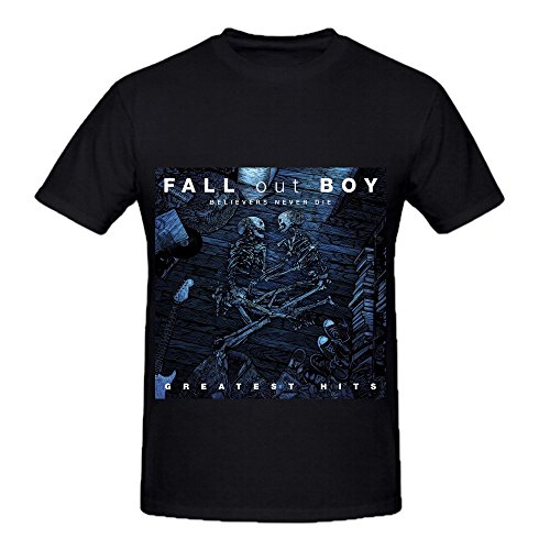 7408189192333 - FALL OUT BOY BELIEVERS NEVER DIE GREATEST HITS MENS O NECK CUSTOM SHIRTS BLACK