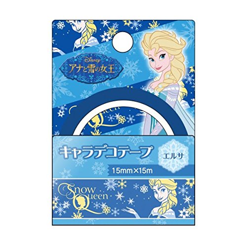 0740933948948 - JAPAN DISNEY OFFICIAL FROZEN - ELSA THE SNOW QUEEN CUTE CRYSTAL SKY BLUE MASKING TAPE STICKY PAPER SNOWFLAKE PATTERN ADHESIVE DECORATIVE SCRAPBOOKING DIY PARTY CRAFT ROLL