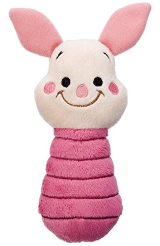 0740933950385 - JAPAN DISNEY OFFICIAL WINNIE THE POOH - PIGLET CUTE ANIMAL MASCOT RATTLE ROCK MARACAS MUSICAL EDUCATIONAL SQUISHY SQUEEZE DOLL FOR FUN PINK COLOR BABY TEETHER SOFT PLUSH WONDERFUL GIFT