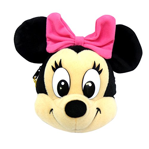 0740933950576 - JAPAN DISNEY OFFICIAL MINNIE MOUSE - CUTE STUFFED WALLET FACE MASCOT WITH ELASTIC STRING COIN KEEPER ANIMAL PLUSH TOY COLLECTION SMARTPHONE KEY CHAIN CHARM ACCESSORY WONDERFUL GIFT