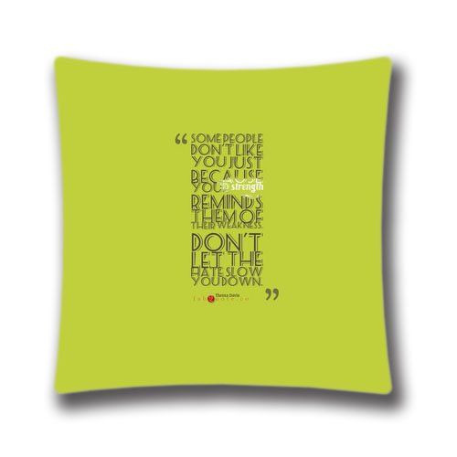 7409589445982 - DECORATIVE THROW PILLOW CASE CUSHION COVER THEMA DAVIS QUOTE ABOUT STRENGTH-CR23569 PATTERN SQUARE 18,TWIN SIDES